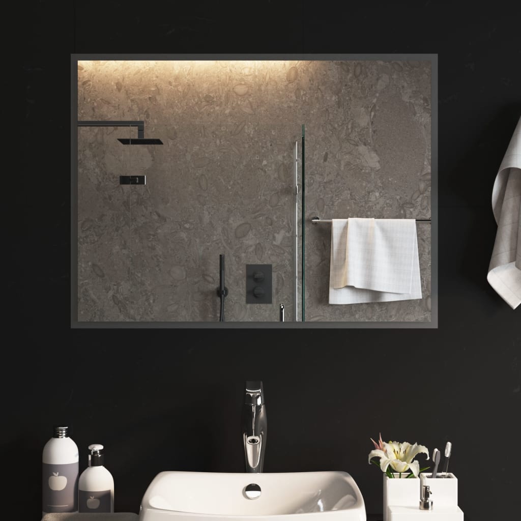 Vidaxl badkamerspiegel led 80x60 cm