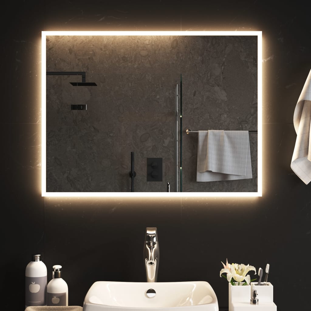 Vidaxl badkamerspiegel led 80x60 cm