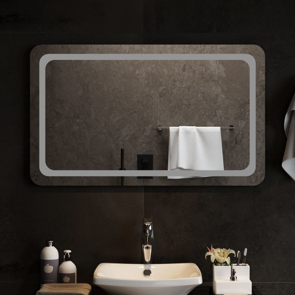 Vidaxl badkamerspiegel led 100x60 cm