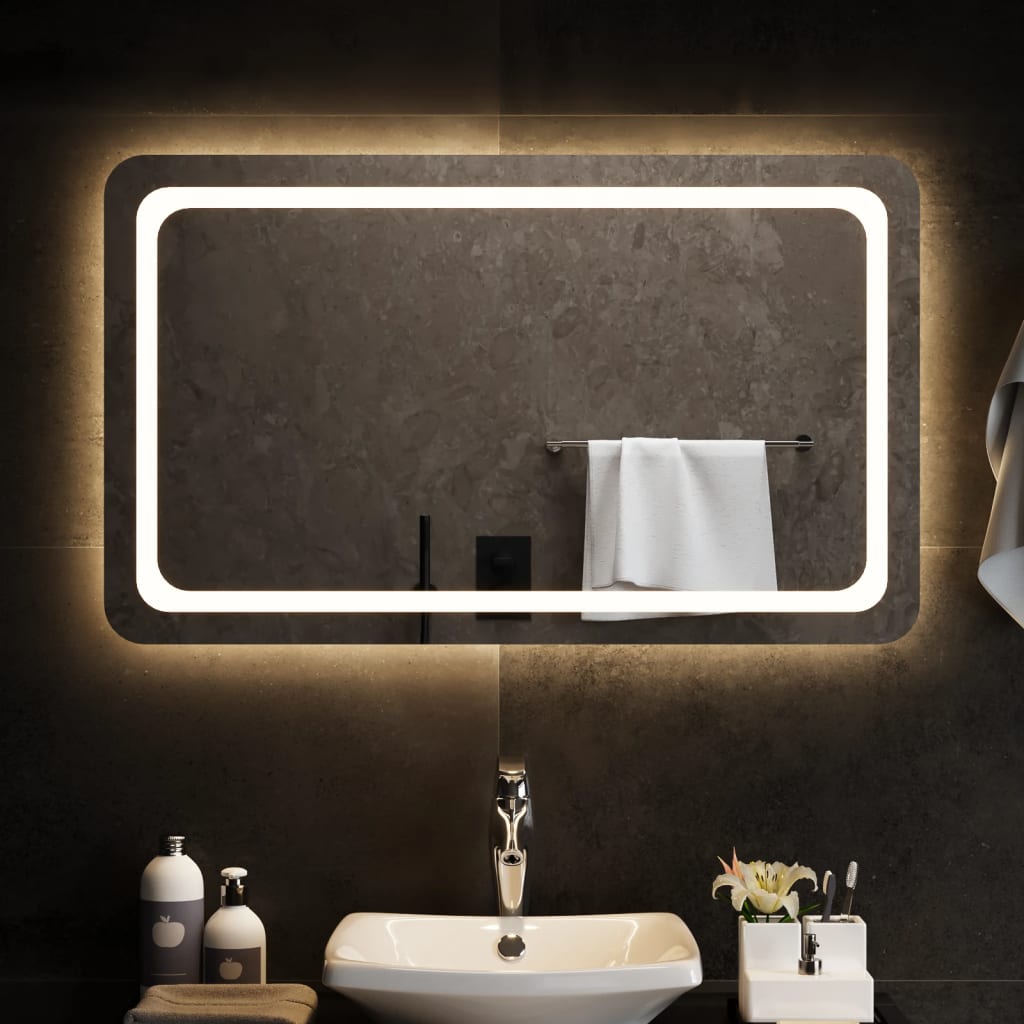 Vidaxl badkamerspiegel led 100x60 cm