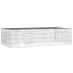 Vidaxl konijnenkooi met 2 panelen 220x110x55 cm gegalvaniseerd ijzer