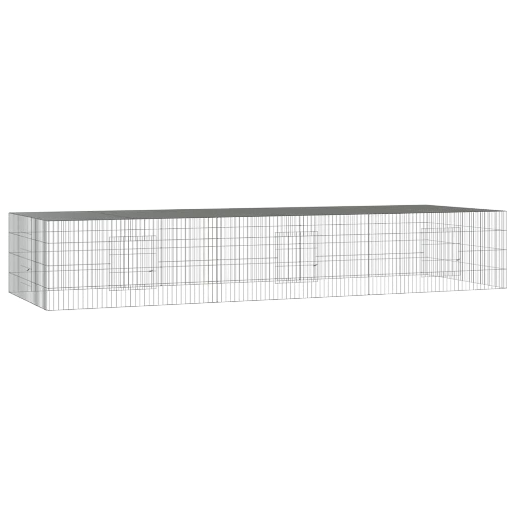 Vidaxl konijnenkooi met 3 panelen 325x109x54 cm gegalvaniseerd ijzer