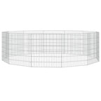 Vidaxl dierenverblijf 12 panelen 54x60 cm gegalvaniseerd ijzer