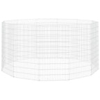 Vidaxl vrije uitloopverblijf voor dieren 12 panelen 54x100 cm gegalvaniseerd ijzer