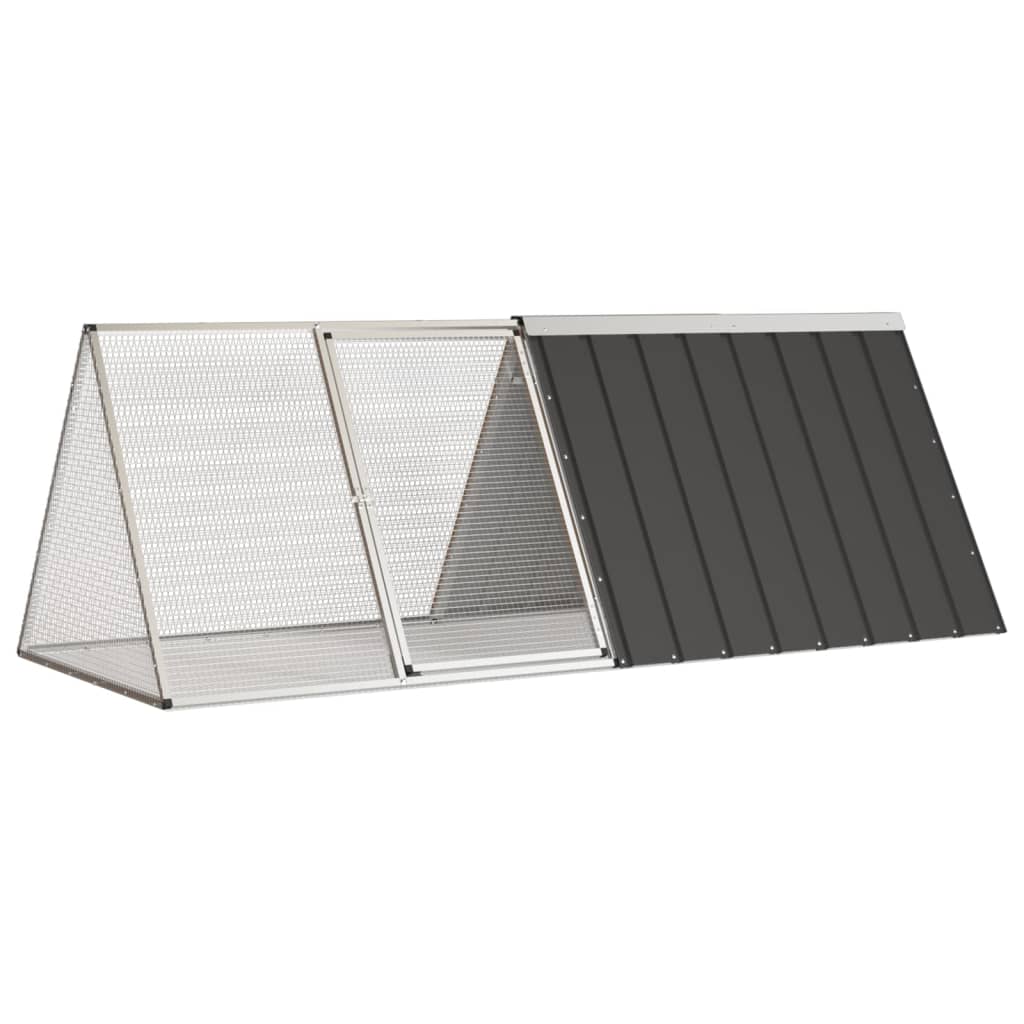 Vidaxl konijnenhok 201,5x80,5x71 cm gegalvaniseerd staal antraciet