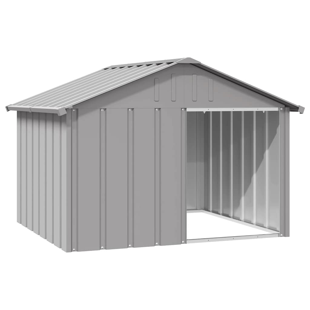 Vidaxl hondenhok 116,5x103x81,5 cm gegalvaniseerd staal grijs