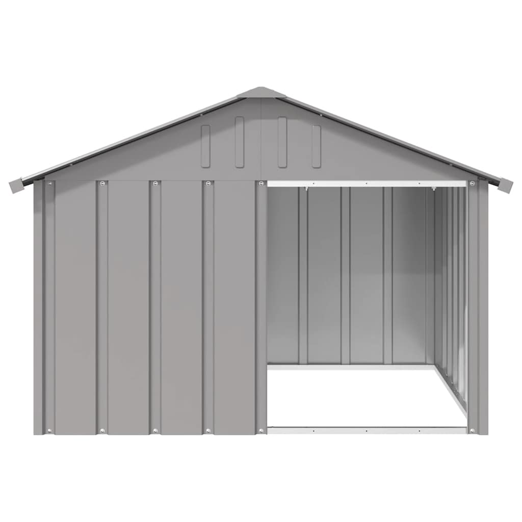 Vidaxl hondenhok 116,5x103x81,5 cm gegalvaniseerd staal grijs