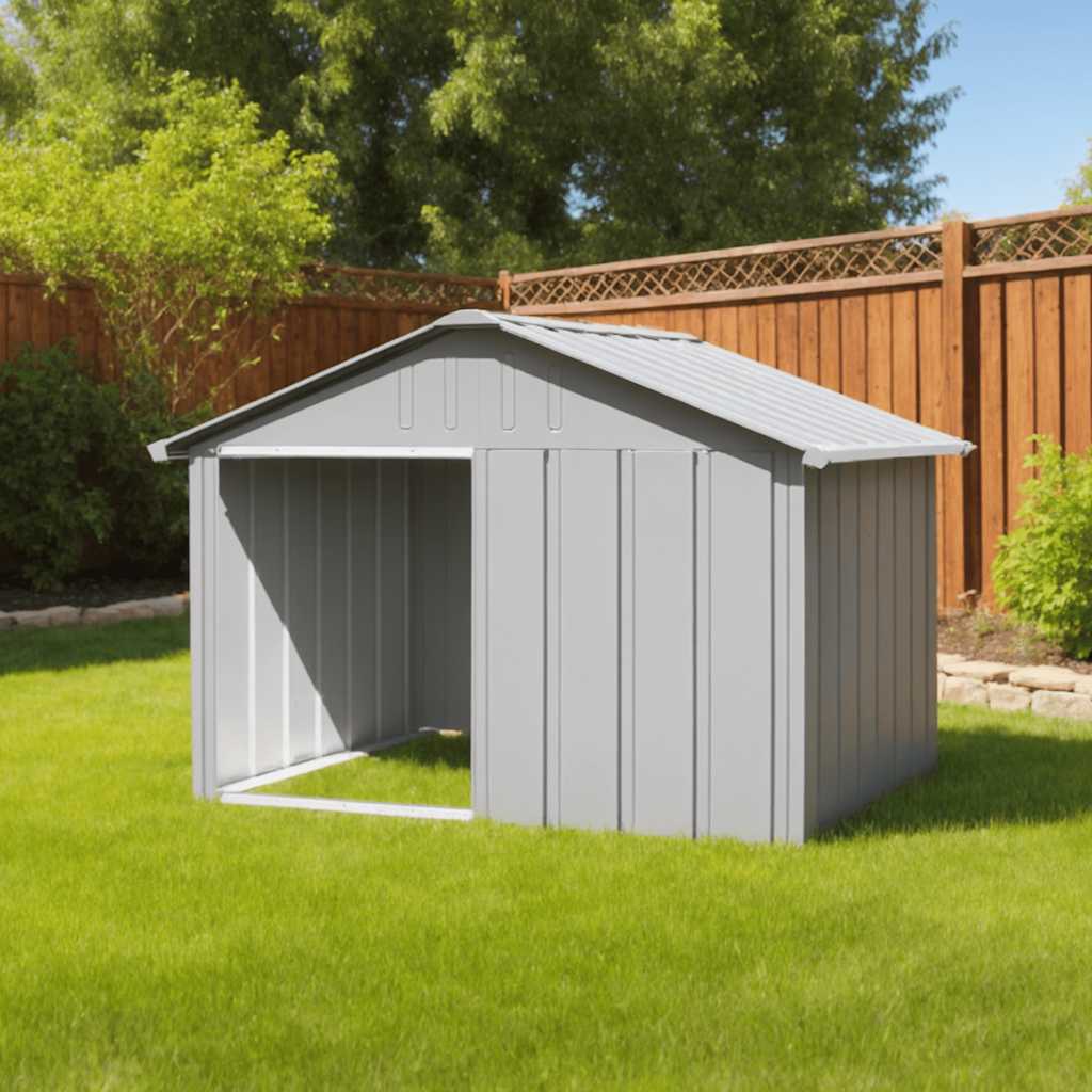 Vidaxl hondenhok 116,5x103x81,5 cm gegalvaniseerd staal grijs