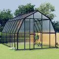 VidaXL Broeikas met basisframe 12,63 m² aluminium antracietkleurig