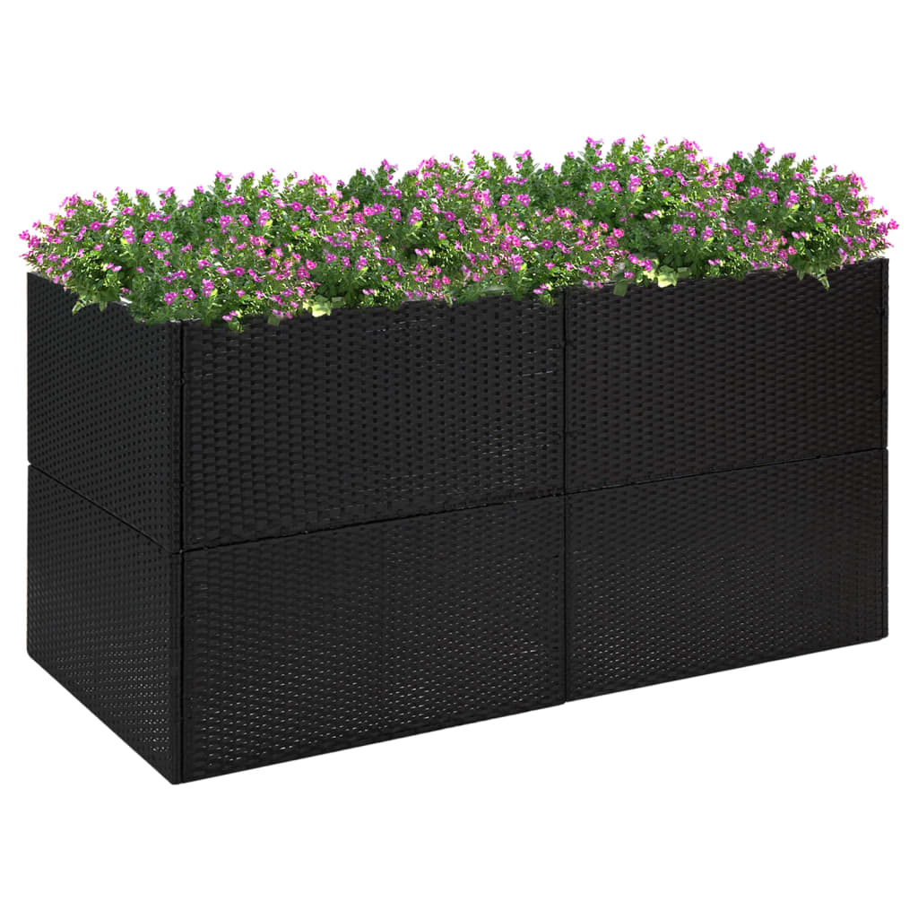 Vidaxl plantenbak 157x80x80 cm poly rattan zwart