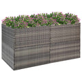 Vidaxl plantenbak 157x80x80 cm poly rattan grijs