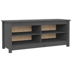 Vidaxl schoenenbank 110x38x45,5 cm massief grenenhout grijs