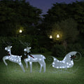 VidaXL Kerstdecoratie rendieren en slee 60 LED's wit