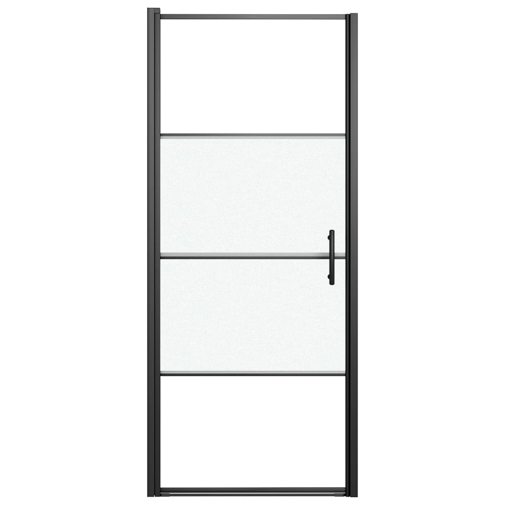 Vidaxl douchedeur halfmat 81x195 cm gehard glas zwart