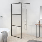 Vidaxl inloopdouchewand 80x195 cm halfmat esg-glas zwart