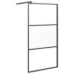 Vidaxl inloopdouchewand 100x195 cm halfmat esg-glas zwart