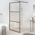 Vidaxl inloopdouchewand 100x195 cm halfmat esg-glas zwart