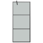 Vidaxl inloopdouchewand 80x195 cm donker esg-glas zwart