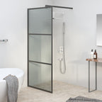 Vidaxl inloopdouchewand 90x195 cm donker esg-glas zwart
