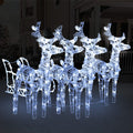 VidaXL Kerstversiering rendieren en slee 240 LED's acryl