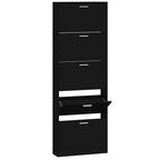 Vidaxl schoenenkast 59x17x169 cm bewerkt hout zwart