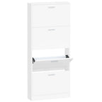 Vidaxl schoenenkast 59x17x150 cm bewerkt hout wit