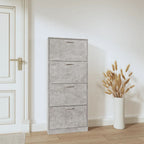 Vidaxl schoenenkast 59x17x150 cm bewerkt hout betongrijs