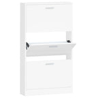 Vidaxl schoenenkast wit 59x17x108 cm bewerkt hout