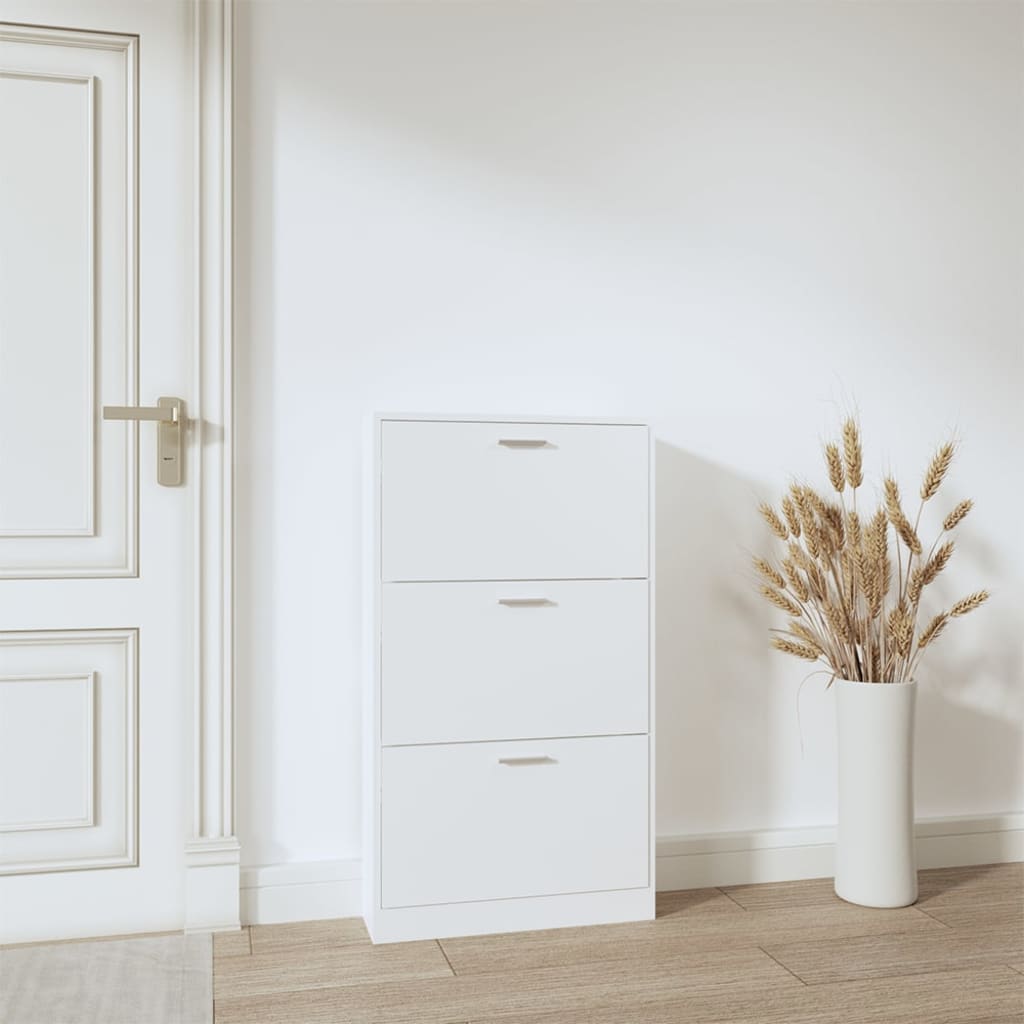 Vidaxl schoenenkast wit 59x17x108 cm bewerkt hout