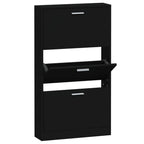 Vidaxl schoenenkast 59x17x108 cm bewerkt hout zwart