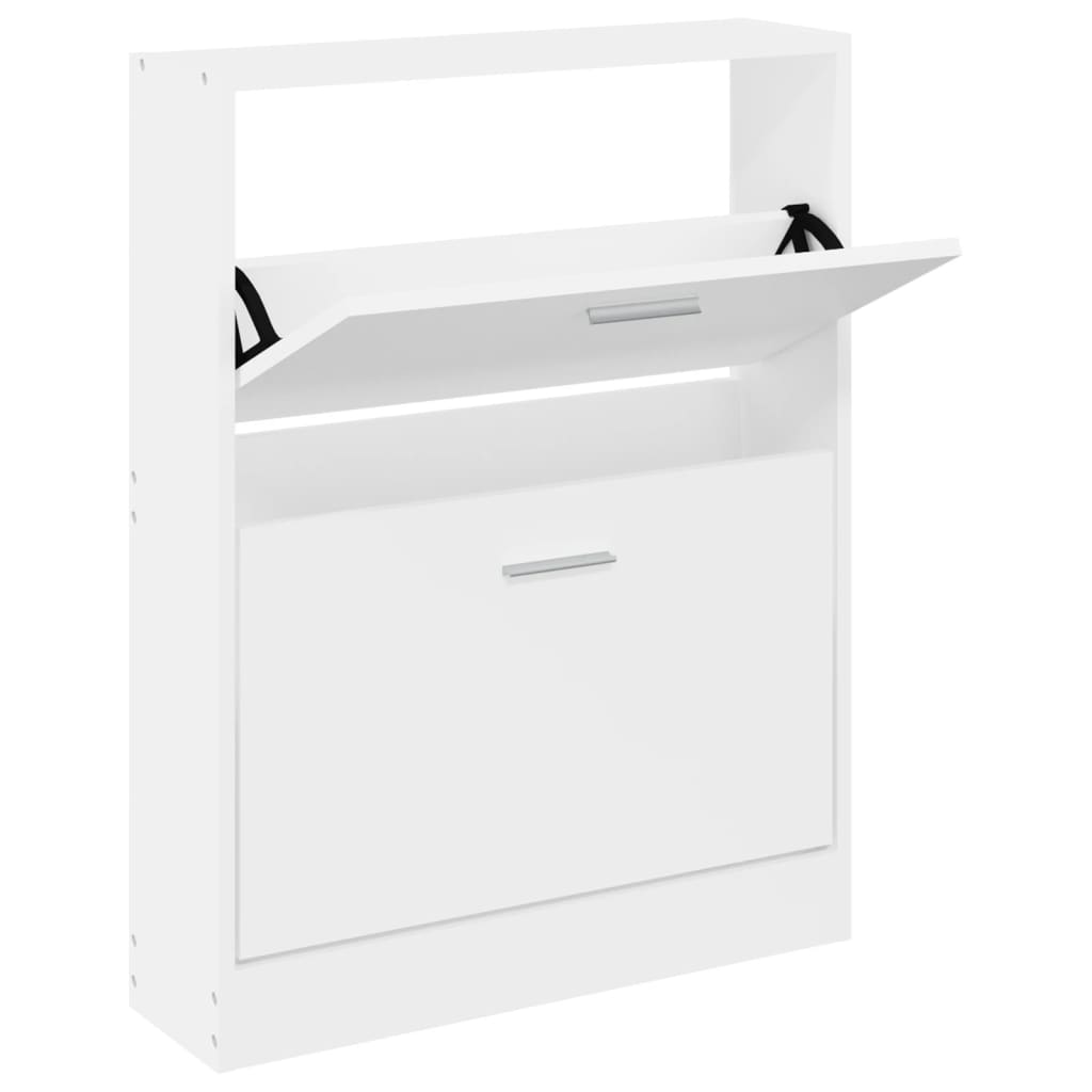 Vidaxl schoenenkast wit 59x17x81 cm bewerkt hout