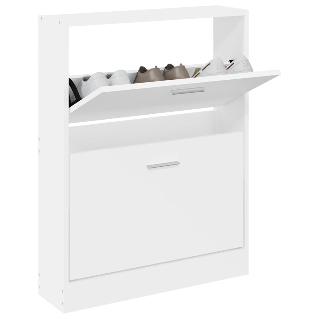Vidaxl schoenenkast wit 59x17x81 cm bewerkt hout