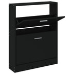 Vidaxl schoenenkast 59x17x81 cm bewerkt hout zwart