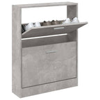 Vidaxl schoenenkast 59x17x81 cm bewerkt hout betongrijs