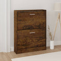 Vidaxl schoenenkast 59x17x81 cm bewerkt hout gerookt eikenkleurig