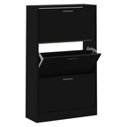 Vidaxl schoenenkast 63x24x103 cm bewerkt hout zwart