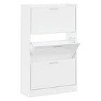 Vidaxl schoenenkast 63x24x103 cm bewerkt hout hoogglans wit