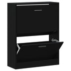 Vidaxl schoenenkast 63x24x81 cm bewerkt hout zwart