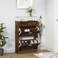 Vidaxl schoenenkast 63x24x104 cm bewerkt hout gerookt eikenkleurig