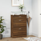 Vidaxl schoenenkast 63x24x104 cm bewerkt hout bruin eikenkleur