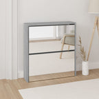 Vidaxl schoenenkast met spiegel 2-laags 63x17x67 cm grijs sonoma