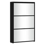 Vidaxl schoenenkast met spiegel 3-laags zwart 63x17x102,5 cm