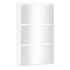 Vidaxl schoenenkast met spiegel 3-laags hoogglans wit 63x17x102,5 cm