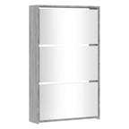 Vidaxl schoenenkast met spiegel 3-laags 63x17x102,5 cm grijs sonoma
