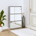 Vidaxl schoenenkast met spiegel 3-laags 63x17x102,5 cm grijs sonoma
