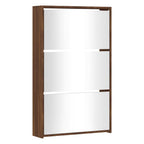 VidaXL Schoenenkast met spiegel 3-laags 63x17x102,5 cm bruineiken