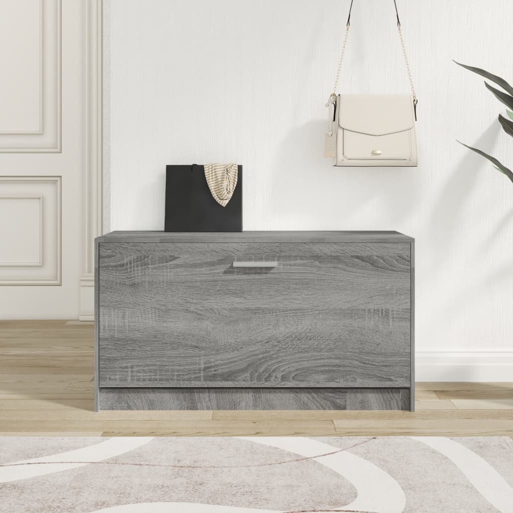 Vidaxl schoenenbank 80x24x45 cm bewerkt hout grijs sonoma eikenkleur