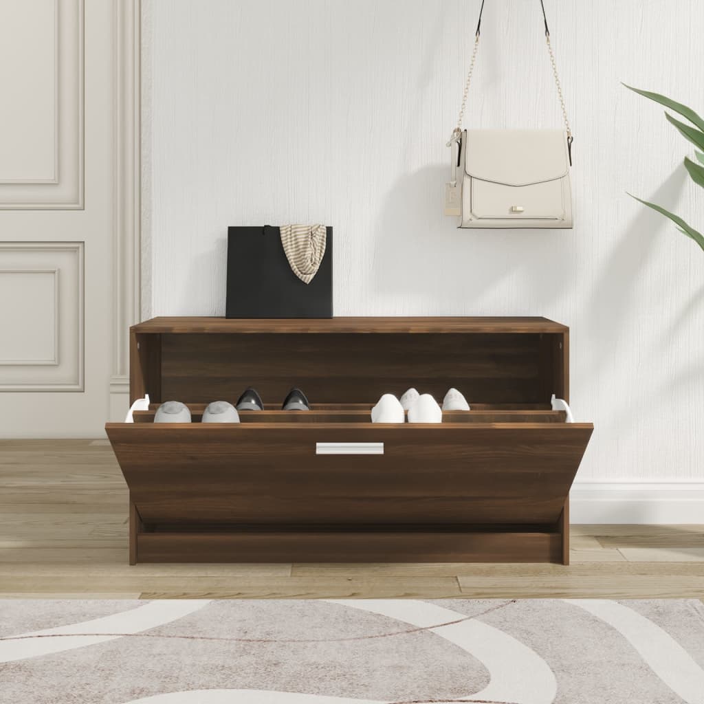 Vidaxl schoenenbank 80x24x45 cm bewerkt hout bruin eikenkleur