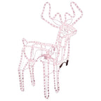 VidaXL Kerstfiguur rendier met bewegende kop warmwit 76x42x87 cm