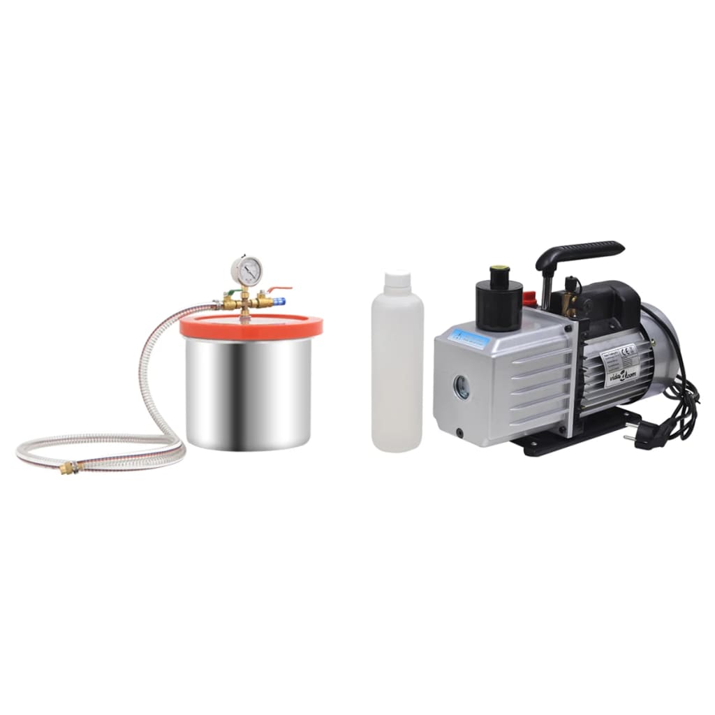 Vidaxl vacuümkamer met 2-traps pomp 7,4 l